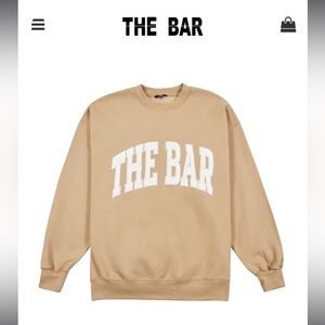 The Bar Varsity Sweatshirt Beige Size Large